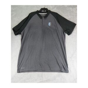 Nike Golf Dri-Fit Polo XXL Gray Black Bentley University Shield Logo